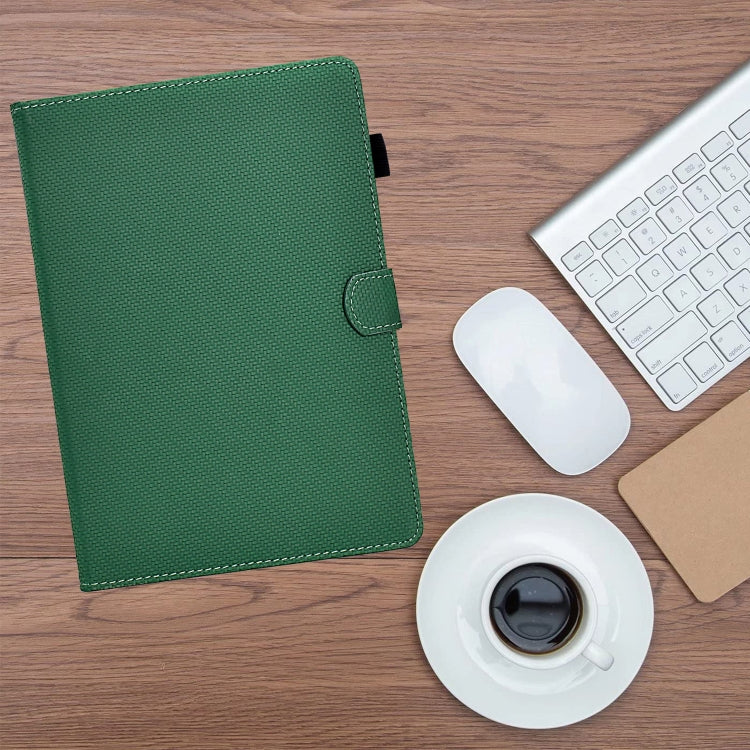 For Lenovo Tab M11 / Xiaoxin Pad 2024 Solid Color Fiber Texture Smart Tablet Leather Case(Green)