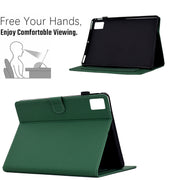 For Lenovo Tab M11 / Xiaoxin Pad 2024 Solid Color Fiber Texture Smart Tablet Leather Case(Green)