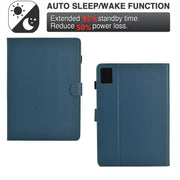For Lenovo Tab M11 / Xiaoxin Pad 2024 Solid Color Fiber Texture Smart Tablet Leather Case(Royal Blue)
