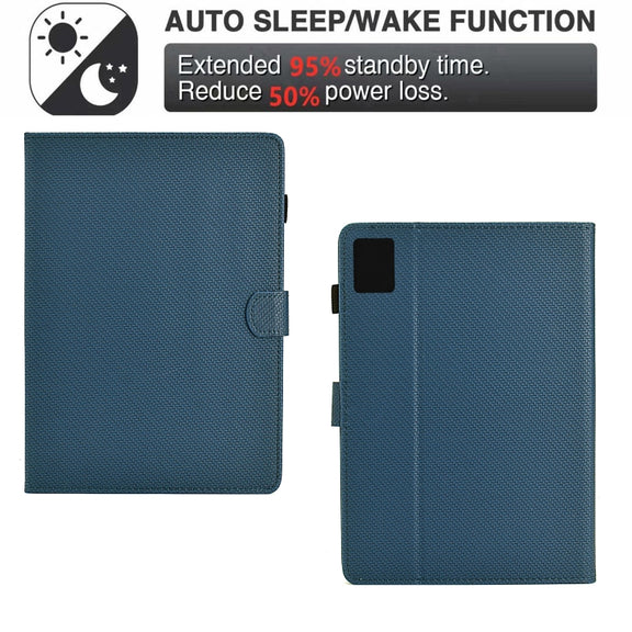 For Lenovo Tab M11 / Xiaoxin Pad 2024 Solid Color Fiber Texture Smart Tablet Leather Case(Royal Blue)