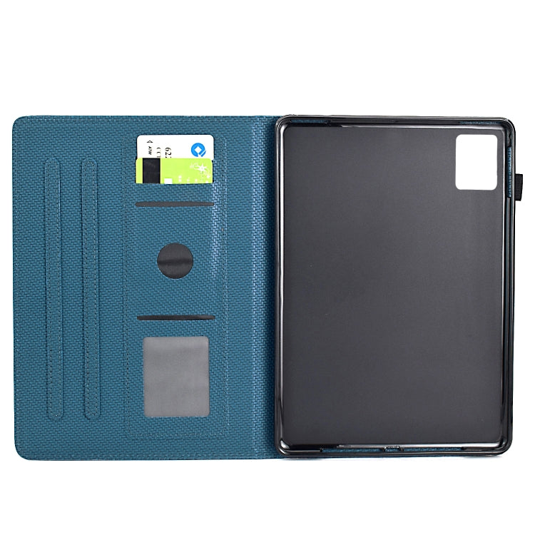 For Lenovo Tab M11 / Xiaoxin Pad 2024 Solid Color Fiber Texture Smart Tablet Leather Case(Royal Blue)