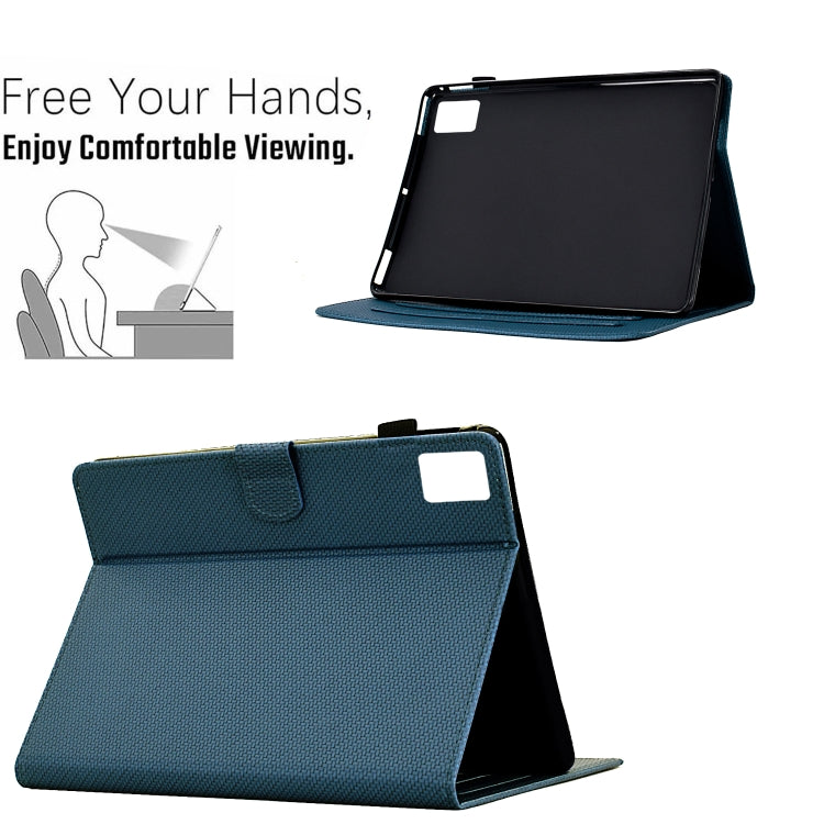 For Lenovo Tab M11 / Xiaoxin Pad 2024 Solid Color Fiber Texture Smart Tablet Leather Case(Royal Blue)