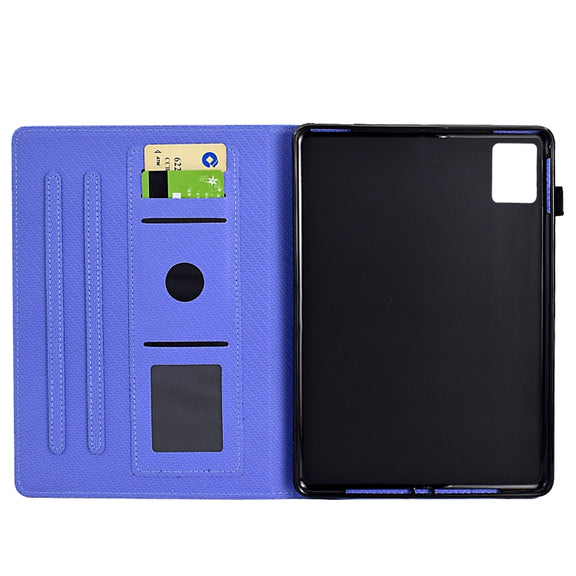 For Lenovo Tab M11 / Xiaoxin Pad 2024 Solid Color Fiber Texture Smart Tablet Leather Case(Purple)