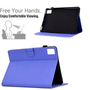 For Lenovo Tab M11 / Xiaoxin Pad 2024 Solid Color Fiber Texture Smart Tablet Leather Case(Purple)