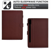 For Lenovo Tab P12 Solid Color Fiber Texture Smart Tablet Leather Case(Brown)