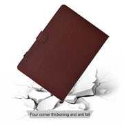 For Lenovo Tab P12 Solid Color Fiber Texture Smart Tablet Leather Case(Brown)