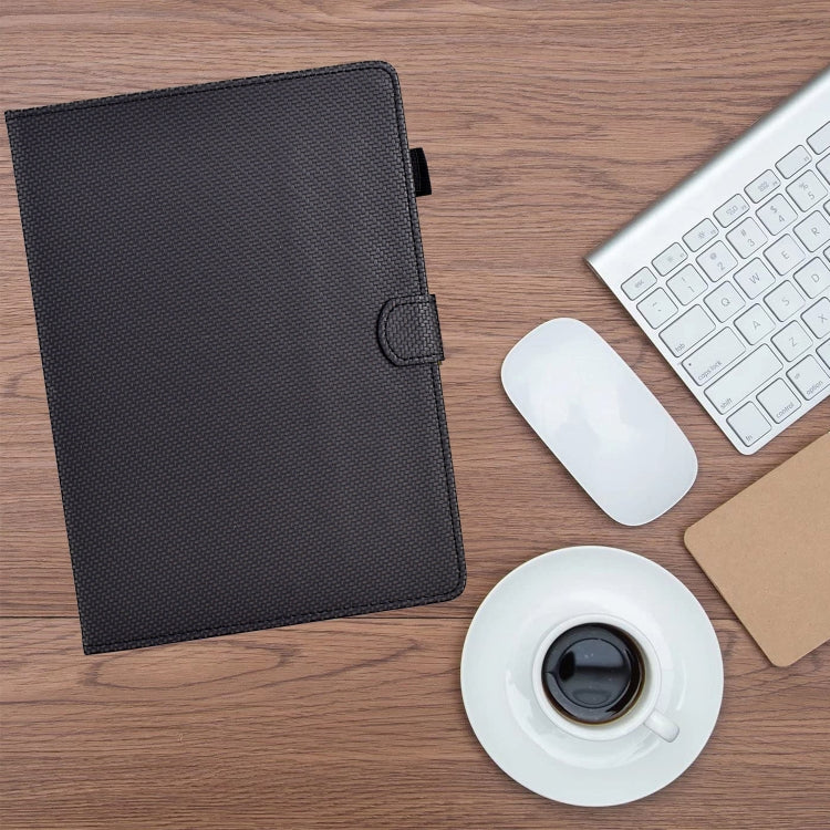 For Lenovo Tab P12 Solid Color Fiber Texture Smart Tablet Leather Case(Black)