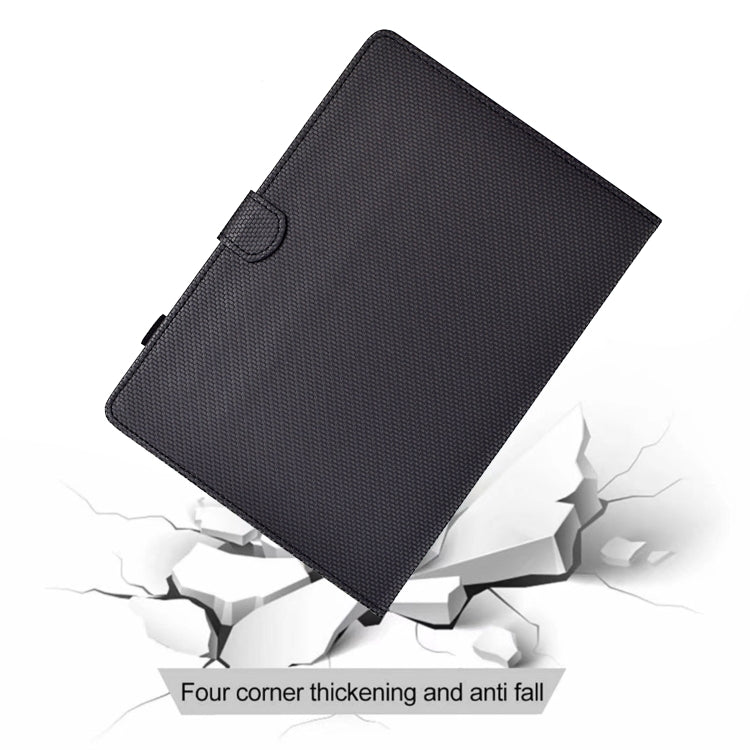 For Lenovo Tab P12 Solid Color Fiber Texture Smart Tablet Leather Case(Black)