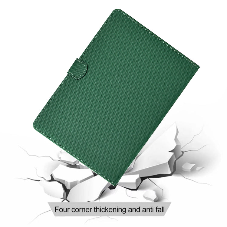 For Lenovo Tab P12 Solid Color Fiber Texture Smart Tablet Leather Case(Green)