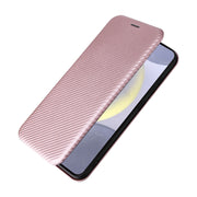 For Samsung Galaxy S25+ 5G Carbon Fiber Texture Flip Leather Phone Case(Pink)