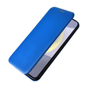 For Samsung Galaxy S25+ 5G Carbon Fiber Texture Flip Leather Phone Case(Blue)