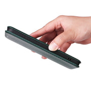For Samsung Galaxy S25+ 5G Carbon Fiber Texture Flip Leather Phone Case(Green)