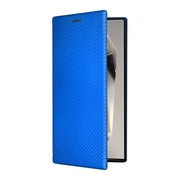 For Samsung Galaxy S25 Ultra 5G Carbon Fiber Texture Flip Leather Phone Case(Blue)