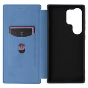 For Samsung Galaxy S25 Ultra 5G Carbon Fiber Texture Flip Leather Phone Case(Blue)
