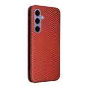 For Samsung Galaxy S25 5G Carbon Fiber Texture Flip Leather Phone Case(Brown)