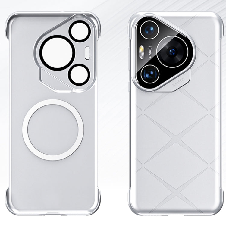 For Huawei Pura 70 Pro Borderless Upshrink Camera Protection Magnetic Phone Case(Silver)