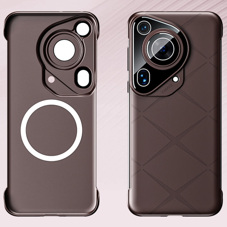 For Huawei Pura 70 Pro Borderless Upshrink Camera Protection Magnetic Phone Case(Brown)