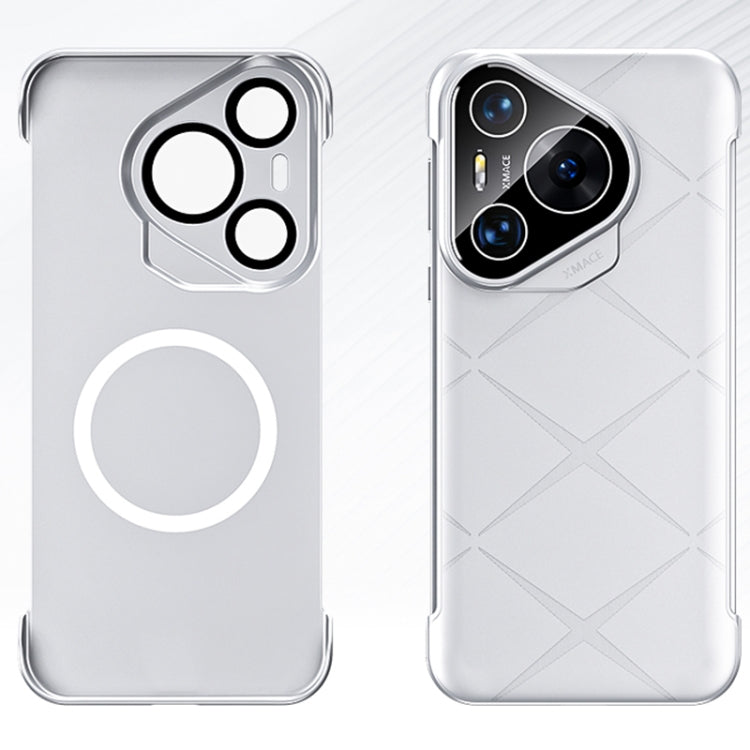 For Huawei Pura 70 Borderless Upshrink Camera Protection Magnetic Phone Case(Silver)
