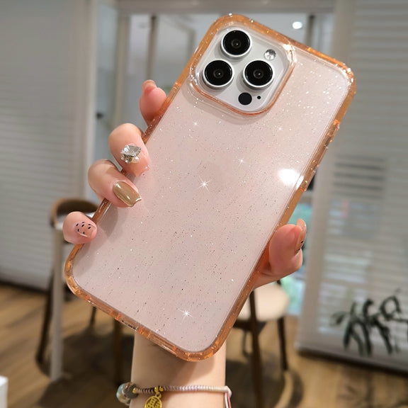 For iPhone 16 Plus Glitter Powder TPU Hybrid PC Phone Case(Black)