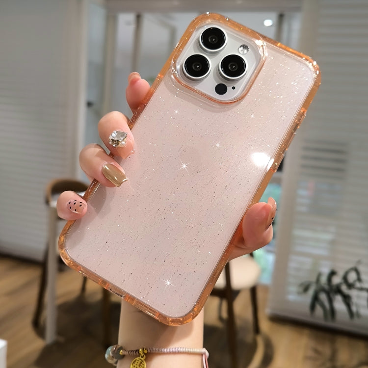 For iPhone 16 Plus Glitter Powder TPU Hybrid PC Phone Case(Black)