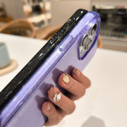For iPhone 16 Plus Glitter Powder TPU Hybrid PC Phone Case(Black)