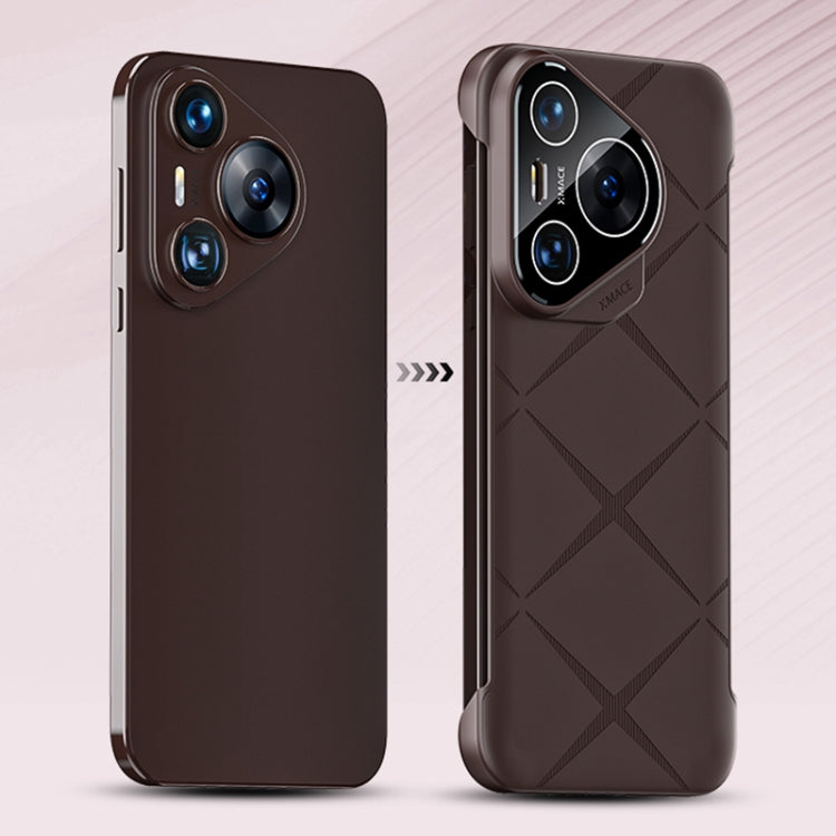 For Huawei Pura 70 Borderless Upshrink Camera Protection Phone Case(Brown)