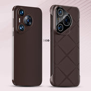 For Huawei Pura 70 Borderless Upshrink Camera Protection Phone Case(Brown)