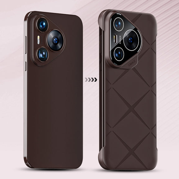 For Huawei Pura 70 Borderless Upshrink Camera Protection Phone Case(Brown)