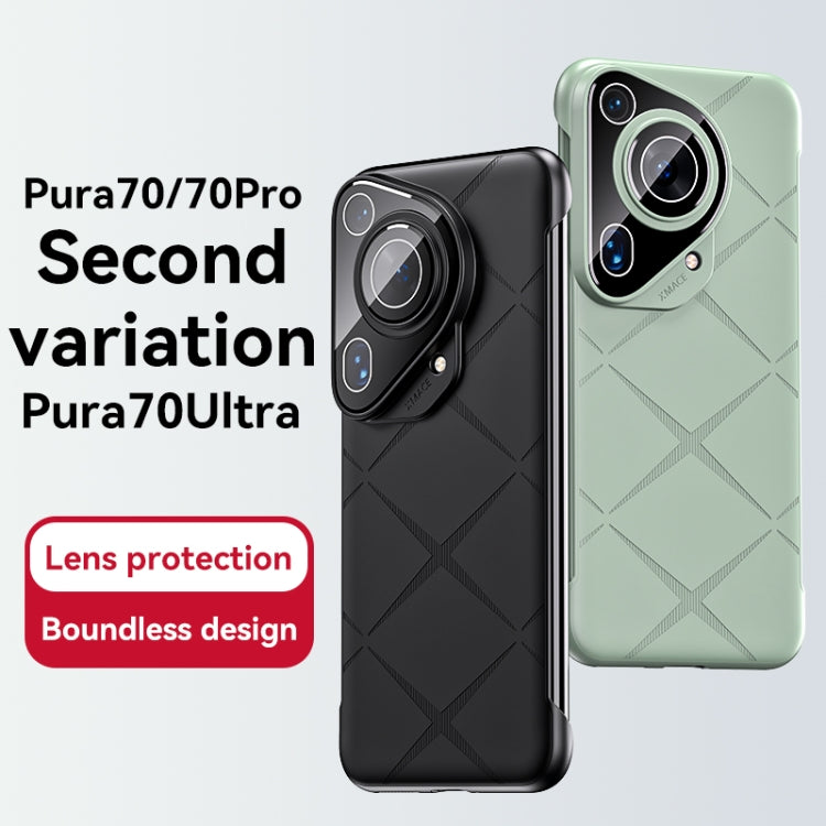 For Huawei Pura 70 Borderless Upshrink Camera Protection Phone Case(Silver)