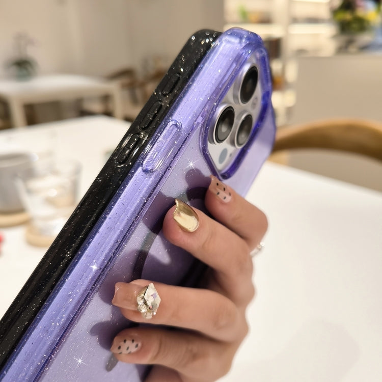 For iPhone 16 Glitter Powder TPU Hybrid PC MagSafe Phone Case(Orange)