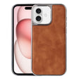 For iPhone 16 Electroplated Side PU Hybrid TPU MagSafe Phone Case(Brown) - iPhone 16 Cases by PMC TechLife | Online Shopping South Africa | PMC TechLife | Buy Now Pay Later Mobicred