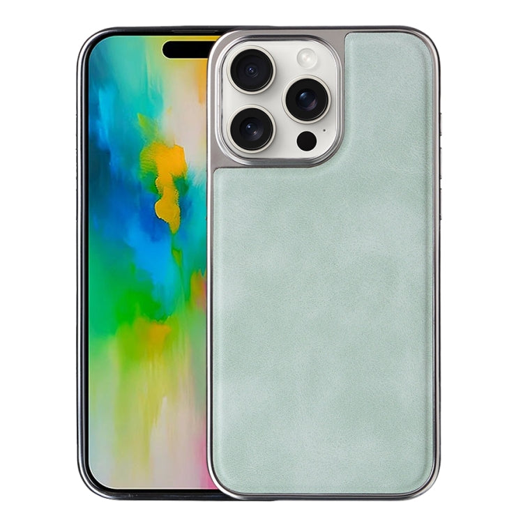 For iPhone 16 Pro Electroplated Side PU Hybrid TPU MagSafe Phone Case(Green)