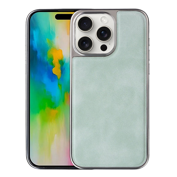 For iPhone 16 Pro Electroplated Side PU Hybrid TPU MagSafe Phone Case(Green)