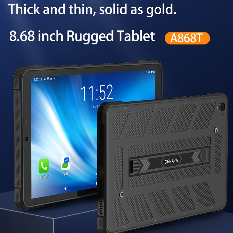 CENAVA A868T IP68 Rugged Tablet PC, 6GB+128GB, 8.68 inch Android 13 MT8788 Octa Core, 4G Network(US Plug)