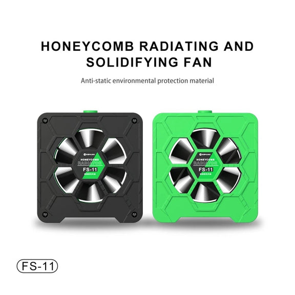 Mijing FS-11 Cooling + UV Curing + Smoke Extraction Honeycomb Radiating Fan(Black)