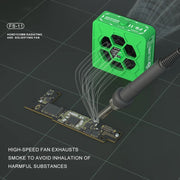 Mijing FS-11 Cooling + UV Curing + Smoke Extraction Honeycomb Radiating Fan(Green)