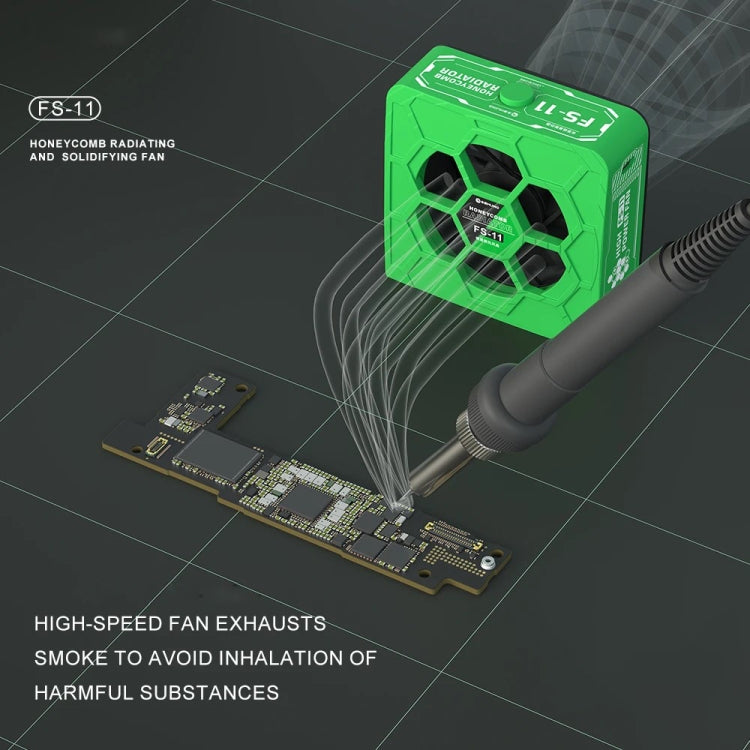 Mijing FS-11 Cooling + UV Curing + Smoke Extraction Honeycomb Radiating Fan(Black)