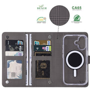 For iPhone 16 Plus ViLi GHA-C Series RFID MagSafe Magnetic Flip Leather Phone Case(Grey)