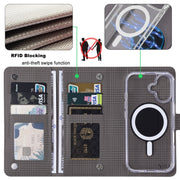 For iPhone 16 Plus ViLi GHA-C Series RFID MagSafe Magnetic Flip Leather Phone Case(Grey)