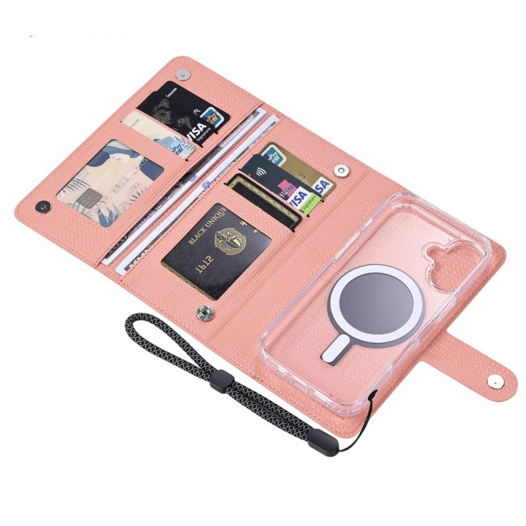 For iPhone 16 Plus ViLi GHA-C Series RFID MagSafe Magnetic Flip Leather Phone Case(Pink)