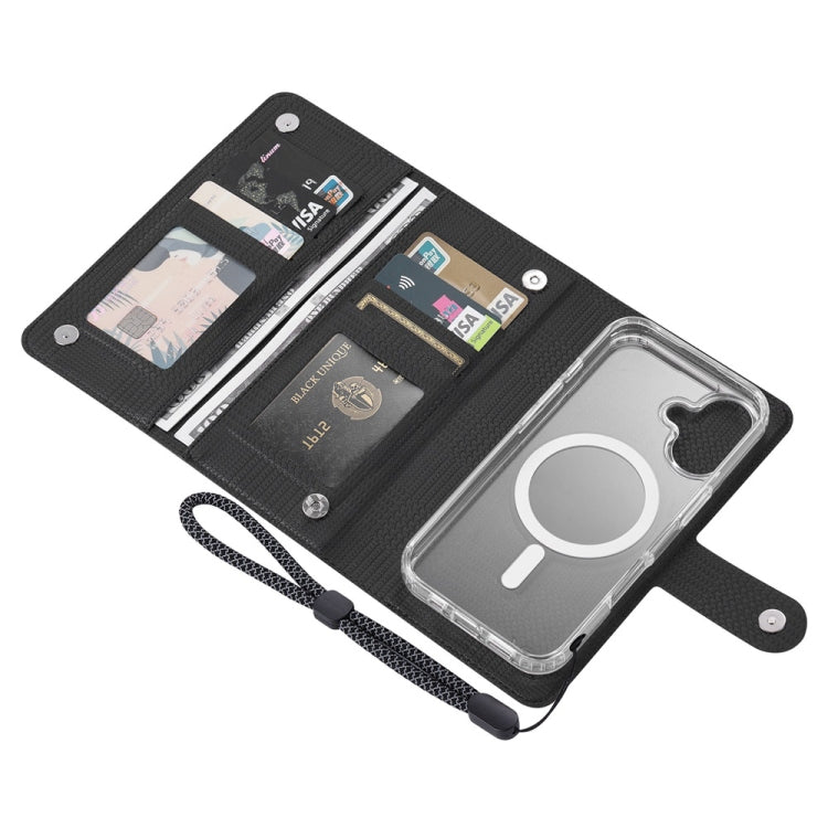 For iPhone 16 Plus ViLi GHA-C Series RFID MagSafe Magnetic Flip Leather Phone Case(Black)