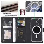 For iPhone 16 Plus ViLi GHA-C Series RFID MagSafe Magnetic Flip Leather Phone Case(Black)