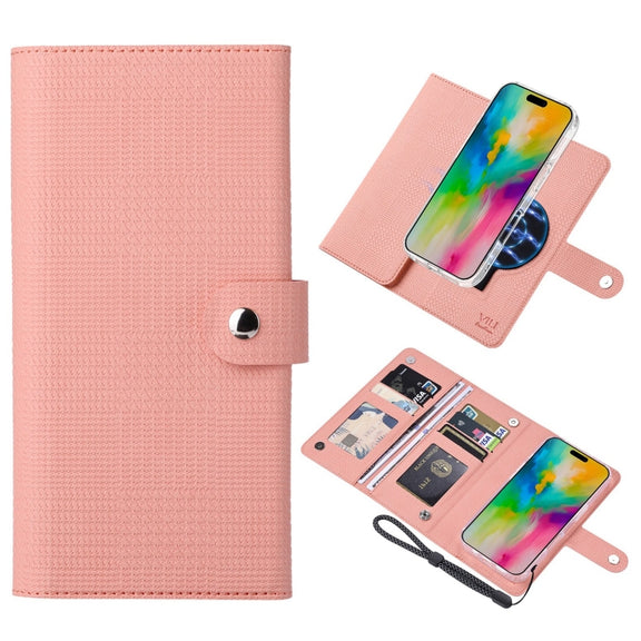 For iPhone 16 Pro ViLi GHA-C Series RFID MagSafe Magnetic Flip Leather Phone Case(Pink)