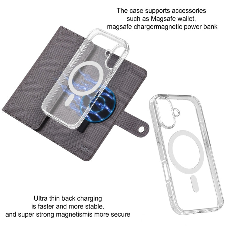 For iPhone 15 Plus ViLi GHA-C Series RFID MagSafe Magnetic Flip Leather Phone Case(Grey)