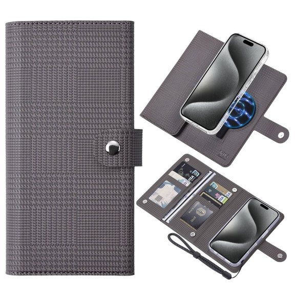 For iPhone 15 Pro Max ViLi GHA-C Series RFID MagSafe Magnetic Flip Leather Phone Case(Grey)