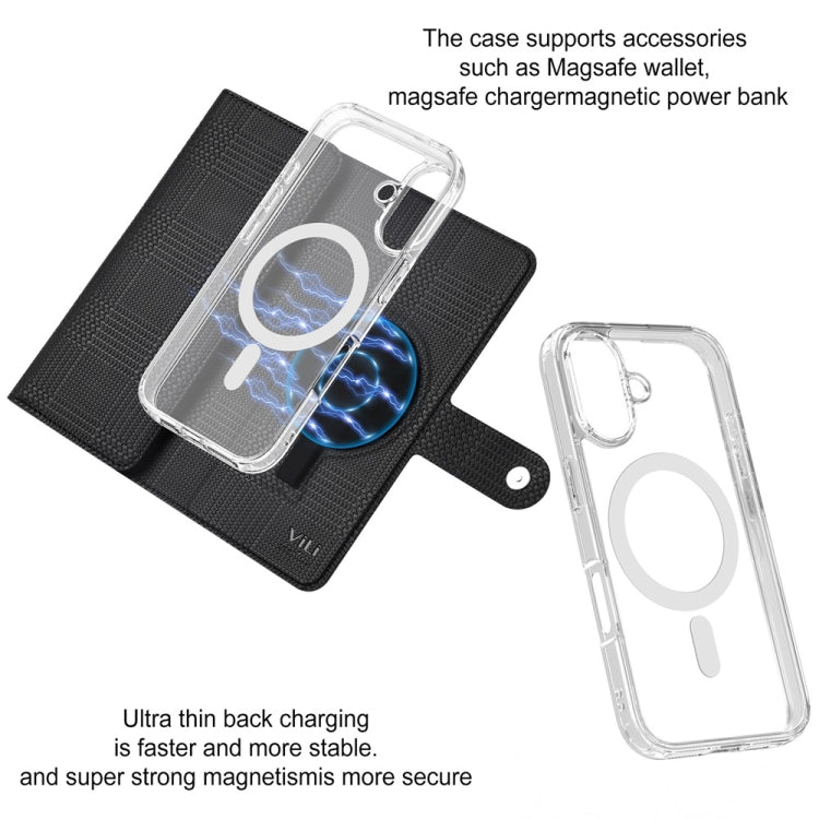 For iPhone 14 Plus ViLi GHA-C Series RFID MagSafe Magnetic Flip Leather Phone Case(Black)