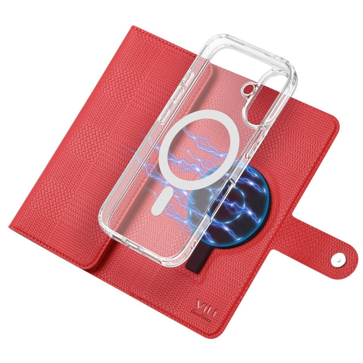 For iPhone 14 Plus ViLi GHA-C Series RFID MagSafe Magnetic Flip Leather Phone Case(Red)