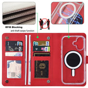 For iPhone 14 Plus ViLi GHA-C Series RFID MagSafe Magnetic Flip Leather Phone Case(Red)