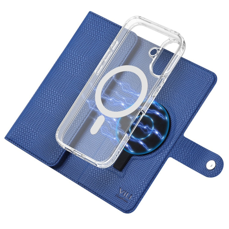 For iPhone 14 Plus ViLi GHA-C Series RFID MagSafe Magnetic Flip Leather Phone Case(Blue)