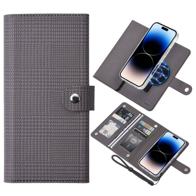 For iPhone 14 Pro Max ViLi GHA-C Series RFID MagSafe Magnetic Flip Leather Phone Case(Grey)